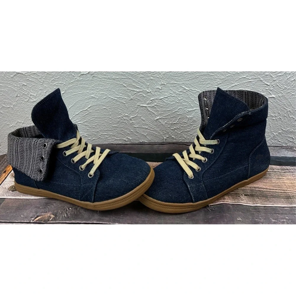 Rocket Dog Chukka Boots Womens Size 5 Blue Denim Foldover Casual Shoes